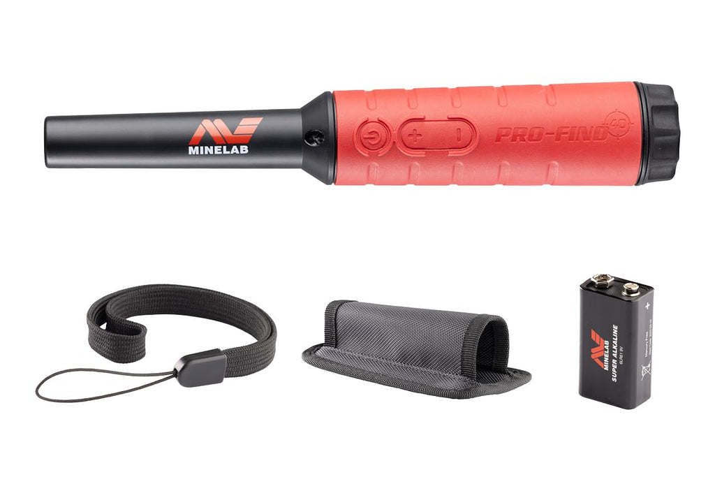 Minelab Pro-Find 40 Waterproof Pinpointer Metal Detector with Tone ID & Adjustable Sensitivity (Built-in Flashlight, Holster & Lanyard Included)